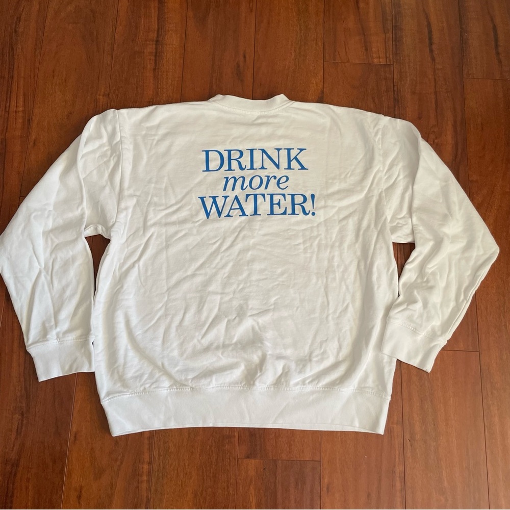 Sporty & Rich White Sweatshirt with Blue Text